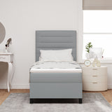 Boxspringbed met Matras Lichtgrijs 80x200 cm Stof
