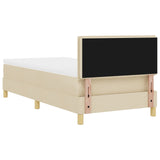 Boxspring Bed met Matras Crème 90x190 cm Stof