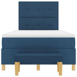 Boxspring Bed met Matras & Bank Blauw 120x190 cm Stof