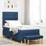 Boxspring Bed met Matras & Bank Blauw 80x200 cm Stof