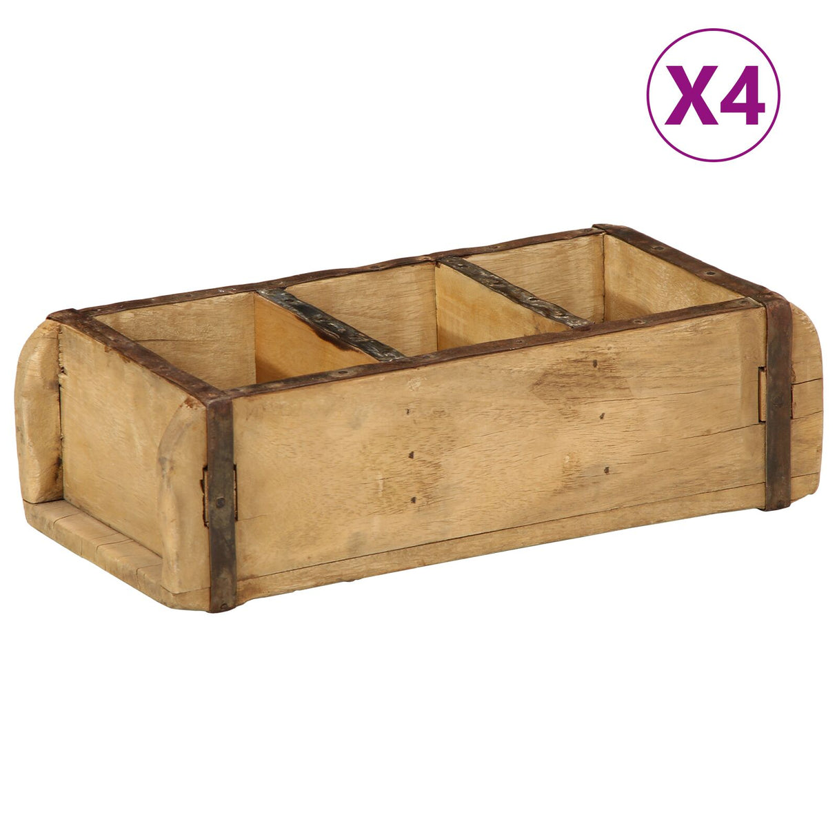 Dienbladen 4 stuks 30x14x9 cm Gemaakt van Gerecycled Hout