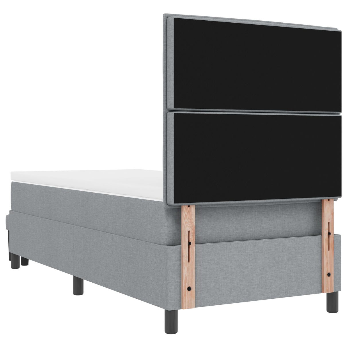 Boxspringbed met Matras & Bank Lichtgrijs 80x200 cm Stof
