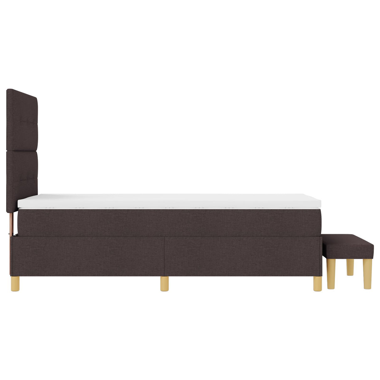 Boxspring Bed met Matras & Bank Donkerbruin 80x200 cm Stof
