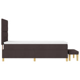Boxspring Bed met Matras & Bank Donkerbruin 80x200 cm Stof