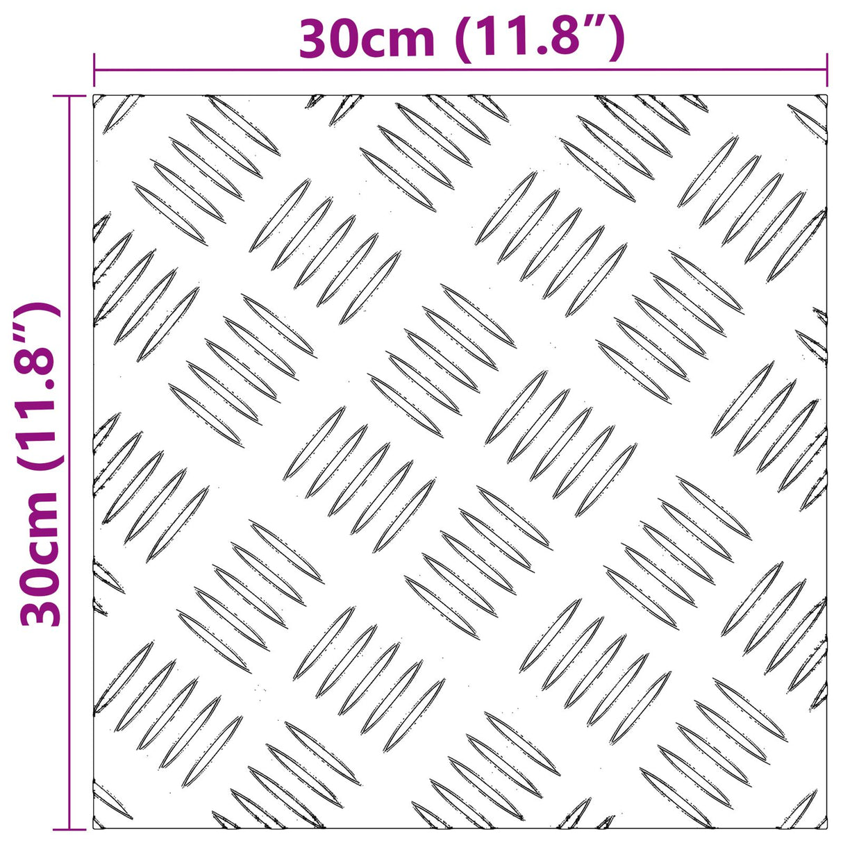 Aluminium Checker Platen 4 stuks Anti-Slip 30x30 cm