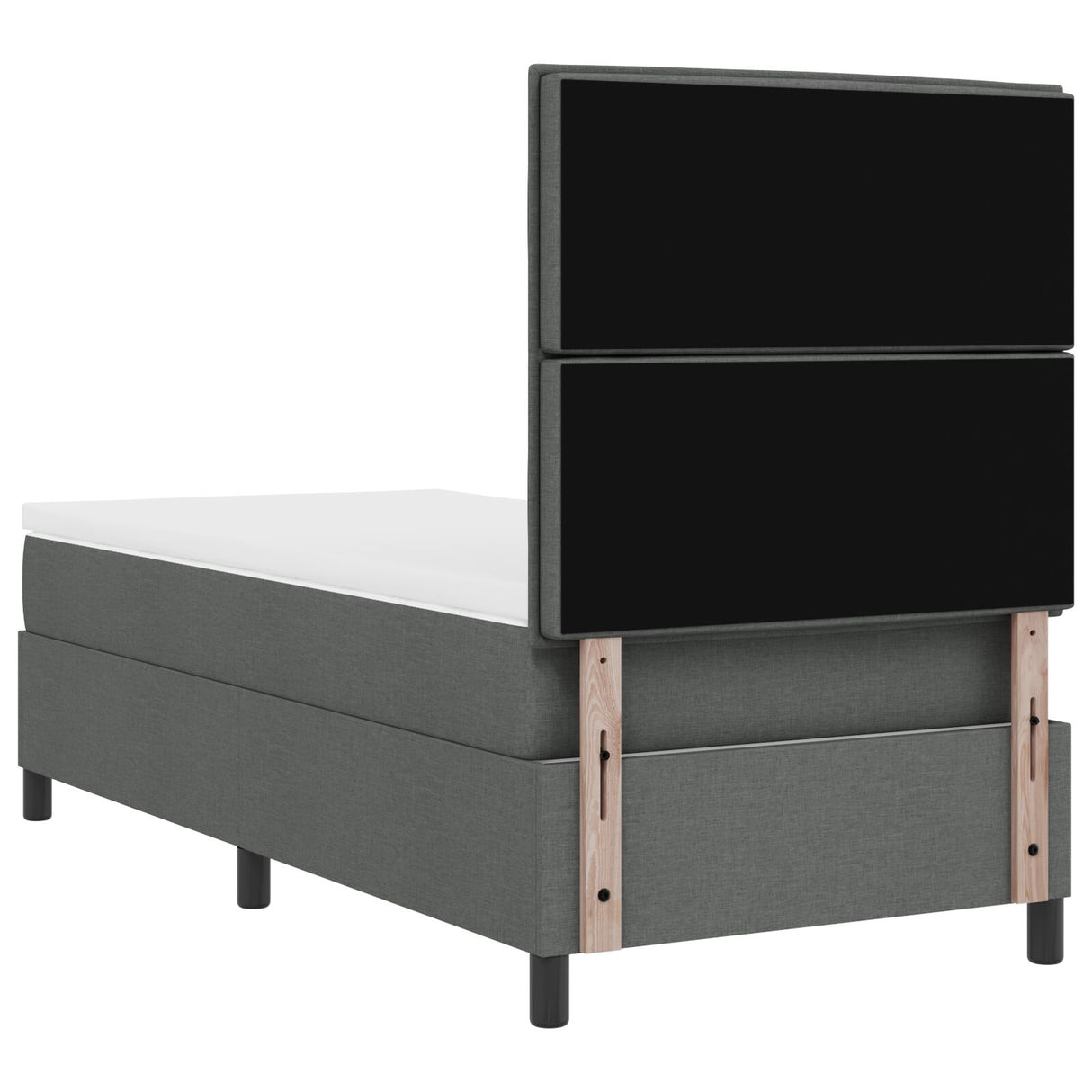 Boxspringbed met matras Donkergrijs Eenpersoonsstof