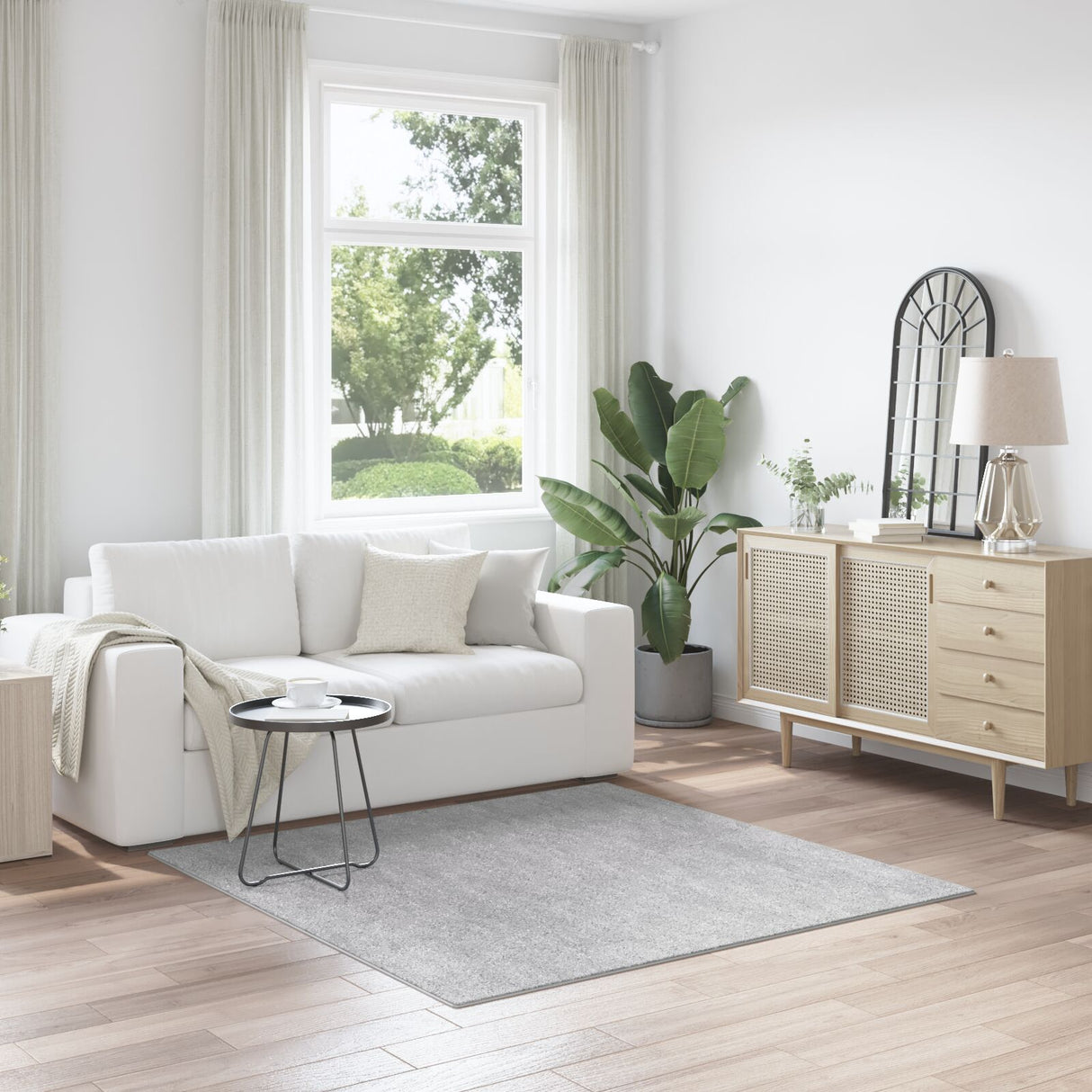 Shaggy Vloerkleed met Latex Achterkant Grijs 160x160 cm