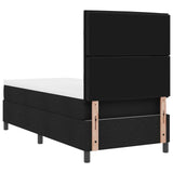 Boxspring Bed met Matras Zwart eenpersoons Stof
