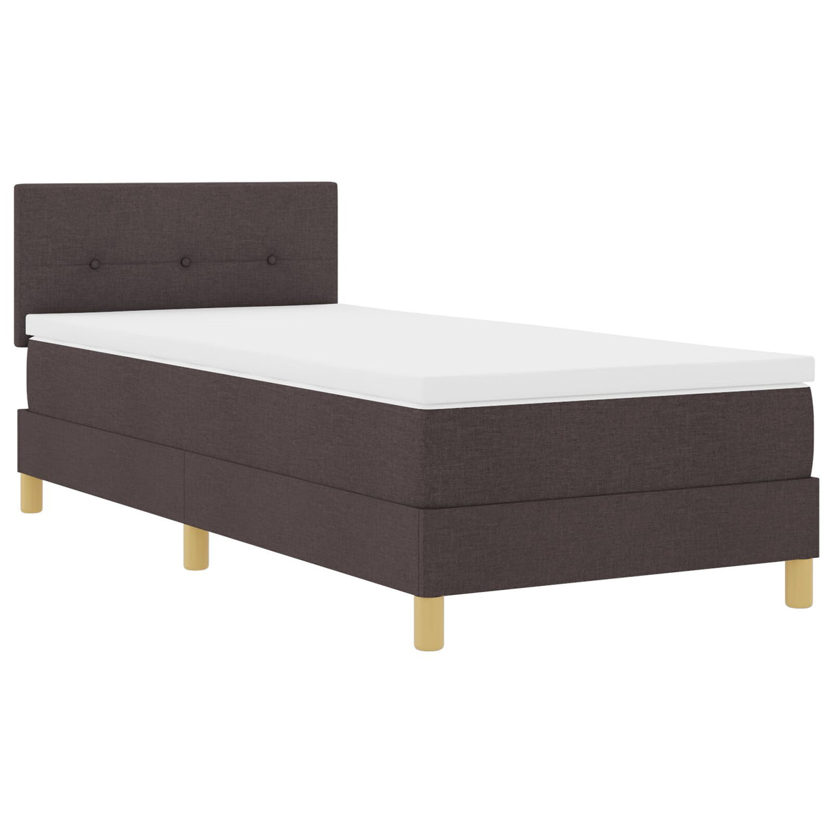 Boxspring Bed met Matras & LED Donkerbruin 90x190 cm Stof