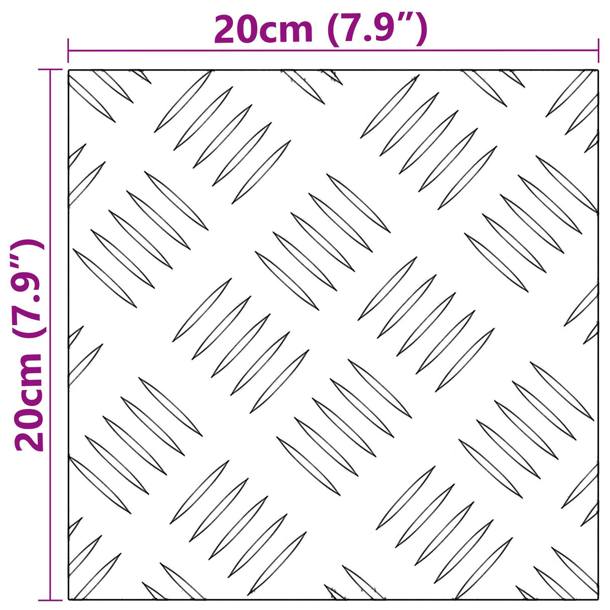 Aluminium Checker Plates 2 pcs Anti-slip 20x20 cm