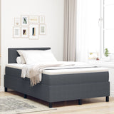 Box Spring Bed met Matras Donkergrijs Klein Dubbel Corduroy Stof