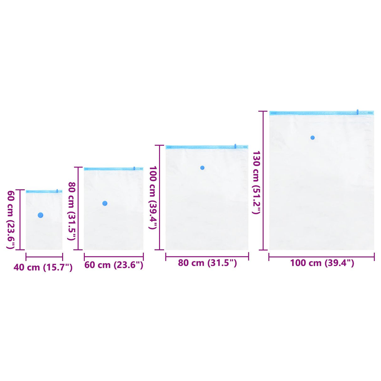 Vacuum Opbergzakken - 15 Pack, 4 Maten
