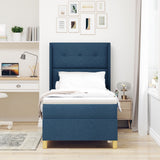 Boxspringbed met Matras Blauw 80x200 cm Stof