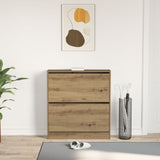 Schoenenkast met Flip Lade Gerookt Eiken 80x21x87,5 cm