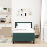Boxspring Bed met Matras Donkergroen Eenpersoons Fluweel