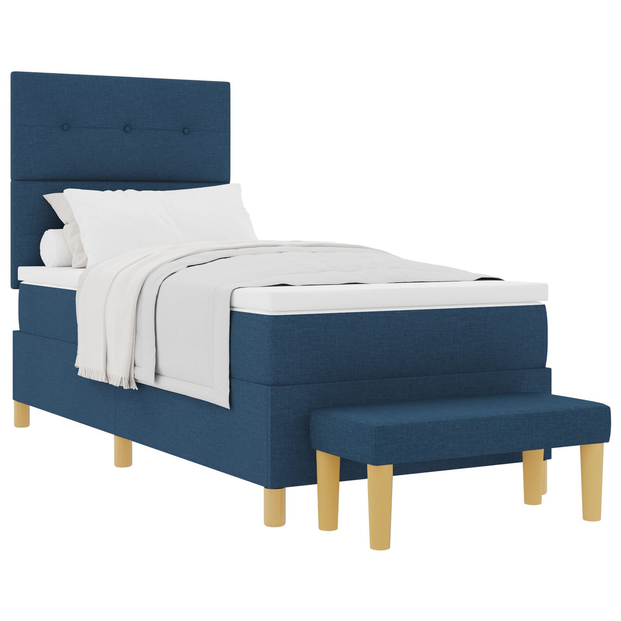 Boxspring Bed met Matras & Bank Blauw 80x200 cm Stof
