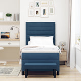 Boxspringbed met Matras & Bank Blauw 90x190 cm Stof