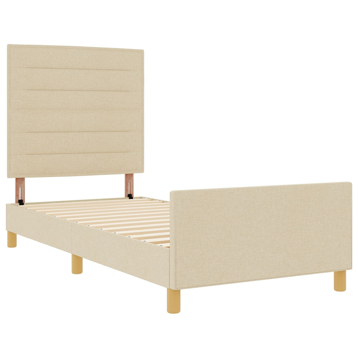 Bedframe - Crème, 90x200 cm, Stof