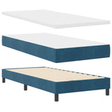 Boxspringbed met Matras Donkerblauw Eenpersoons Fluweel