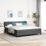 Boxspringbed met Matras Donkergrijs 180x200 cm Stof
