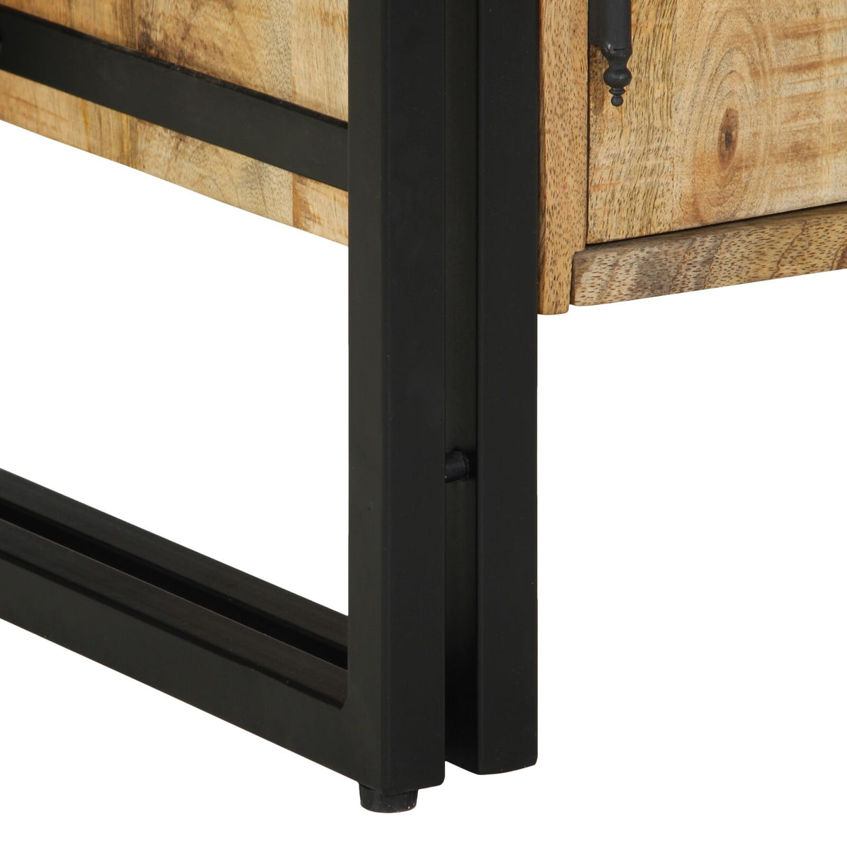 Schoenenkast Zwart 30x30x40 cm Massief Mangohout en Staal