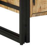 Schoenenkast Zwart 30x30x40 cm Massief Mangohout en Staal
