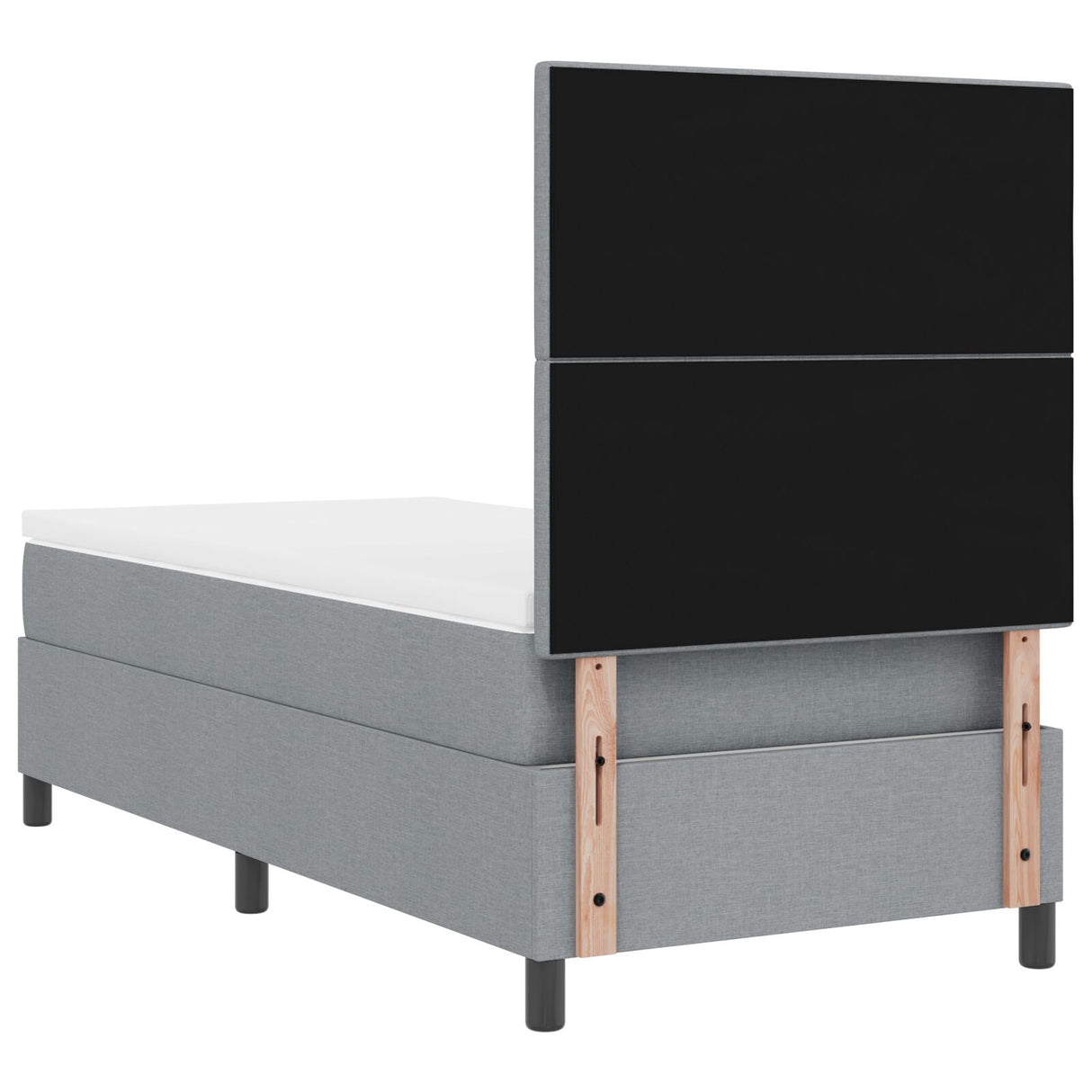 Boxspring Bed met Matras Lichtgrijs Eenpersoons Stof