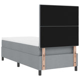 Boxspring Bed met Matras Lichtgrijs Eenpersoons Stof