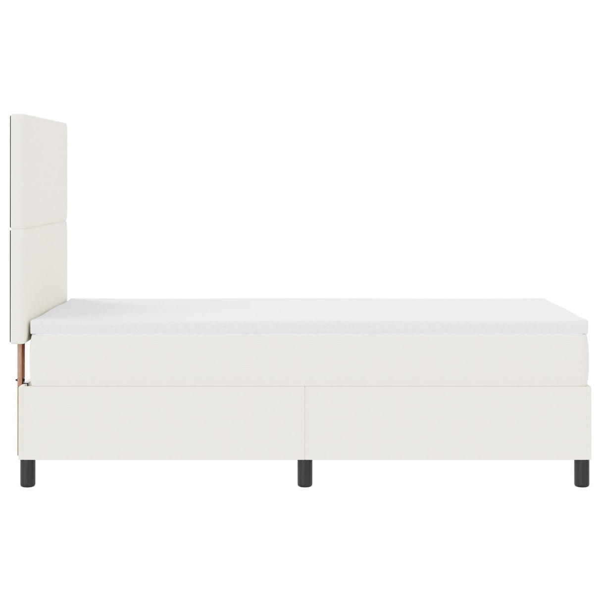 Boxspringbed met Matras Crème 80x200 cm Corduroy Stof