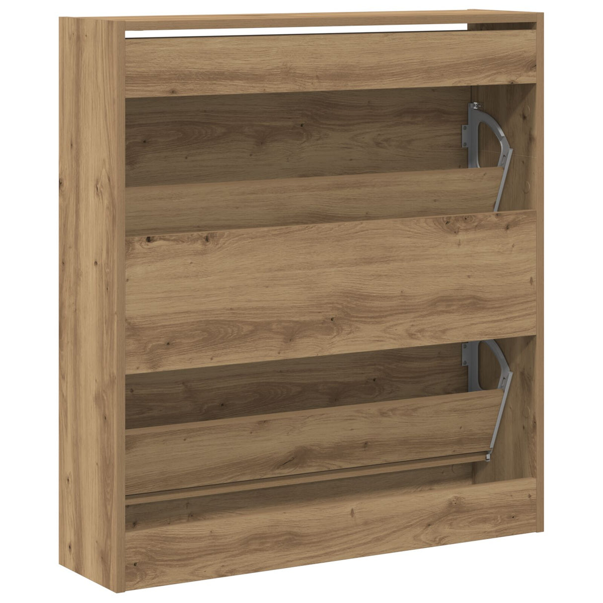 Schoenenkast met Flip Lade Gerookt Eiken 80x21x87,5 cm