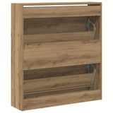 Schoenenkast met Flip Lade Gerookt Eiken 80x21x87,5 cm