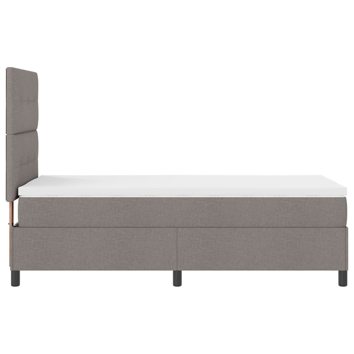 Boxspring Bed met Matras Taupe Eenpersoons Stof