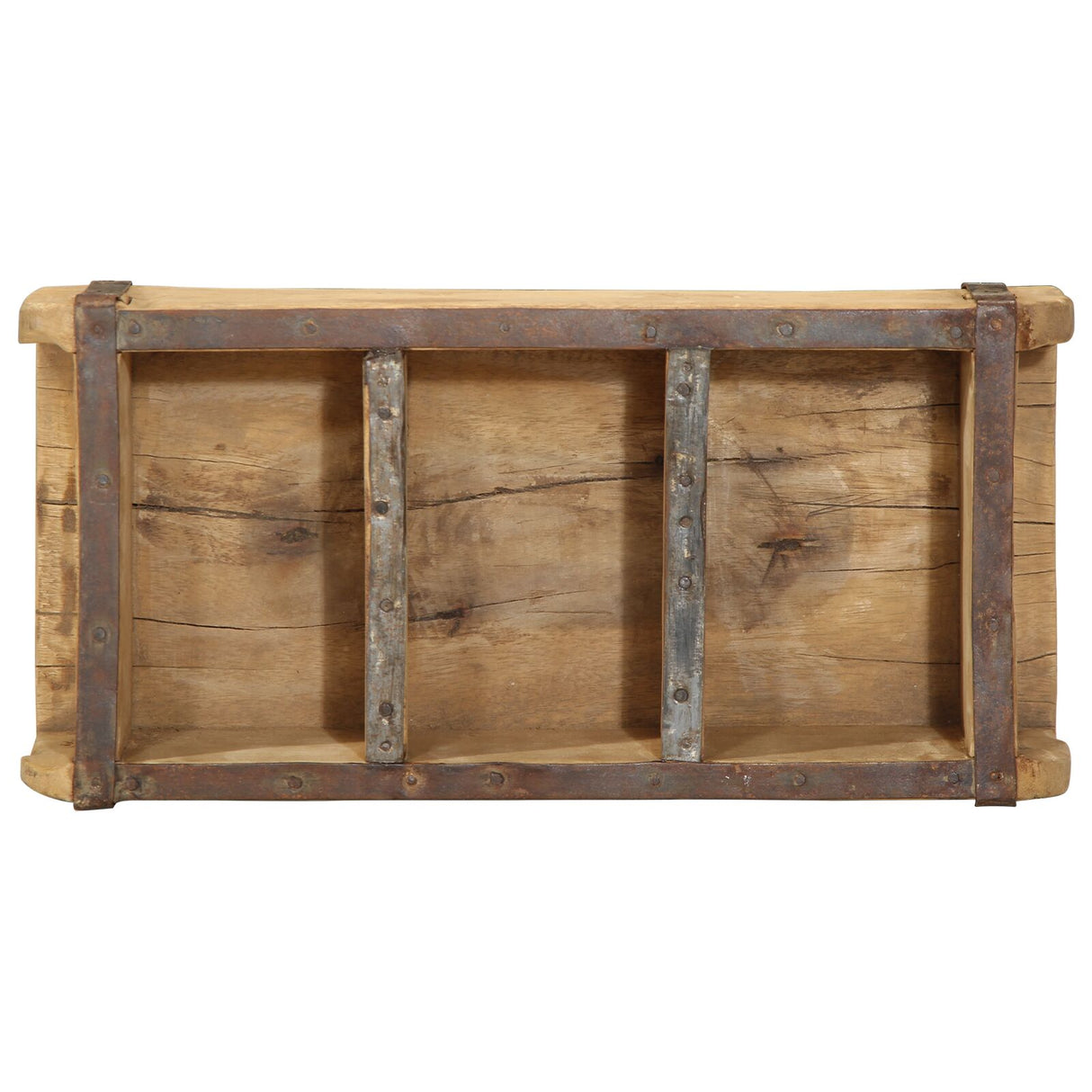 Bakje 30x14x9 cm Massief Hout Gerecycled