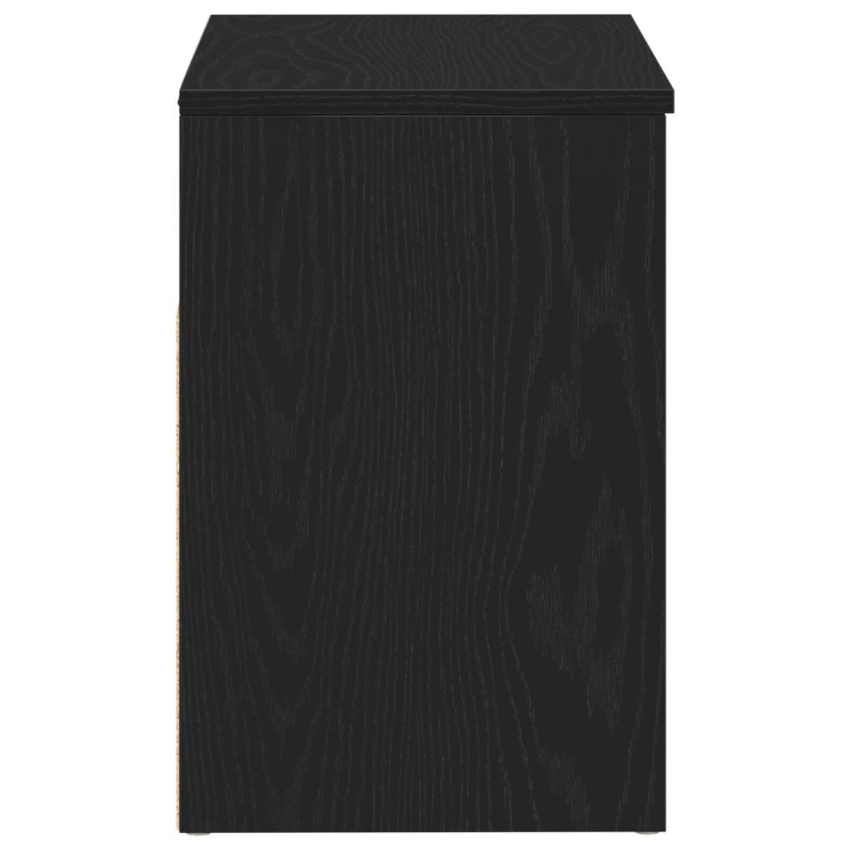 Halbank in Zwart Eiken, 60x30x45 cm, Geëngineerd Hout