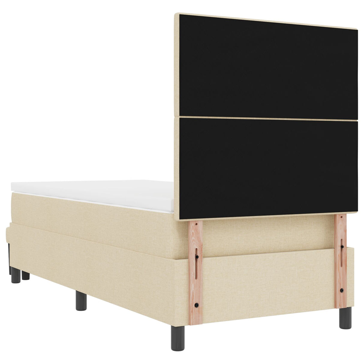 Boxspringbed met Matras & Bank Crème 80x200 cm Stof