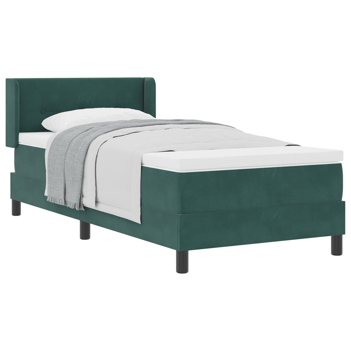 Boxspringbed met Matras Donkergroen 90x190 cm Fluweel