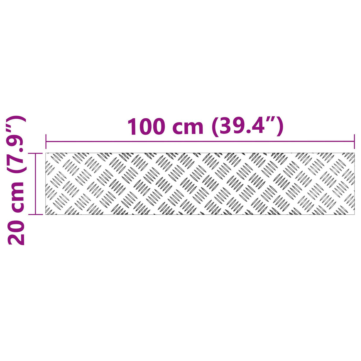 Aluminium Checker Platen 2 stuks Anti-Slip 100x20 cm