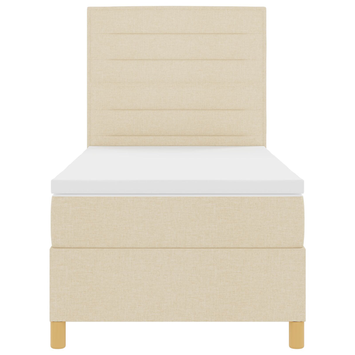 Boxspring Bed met Matras Crème Eenpersoons Stof