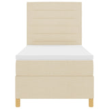 Boxspring Bed met Matras Crème Eenpersoons Stof