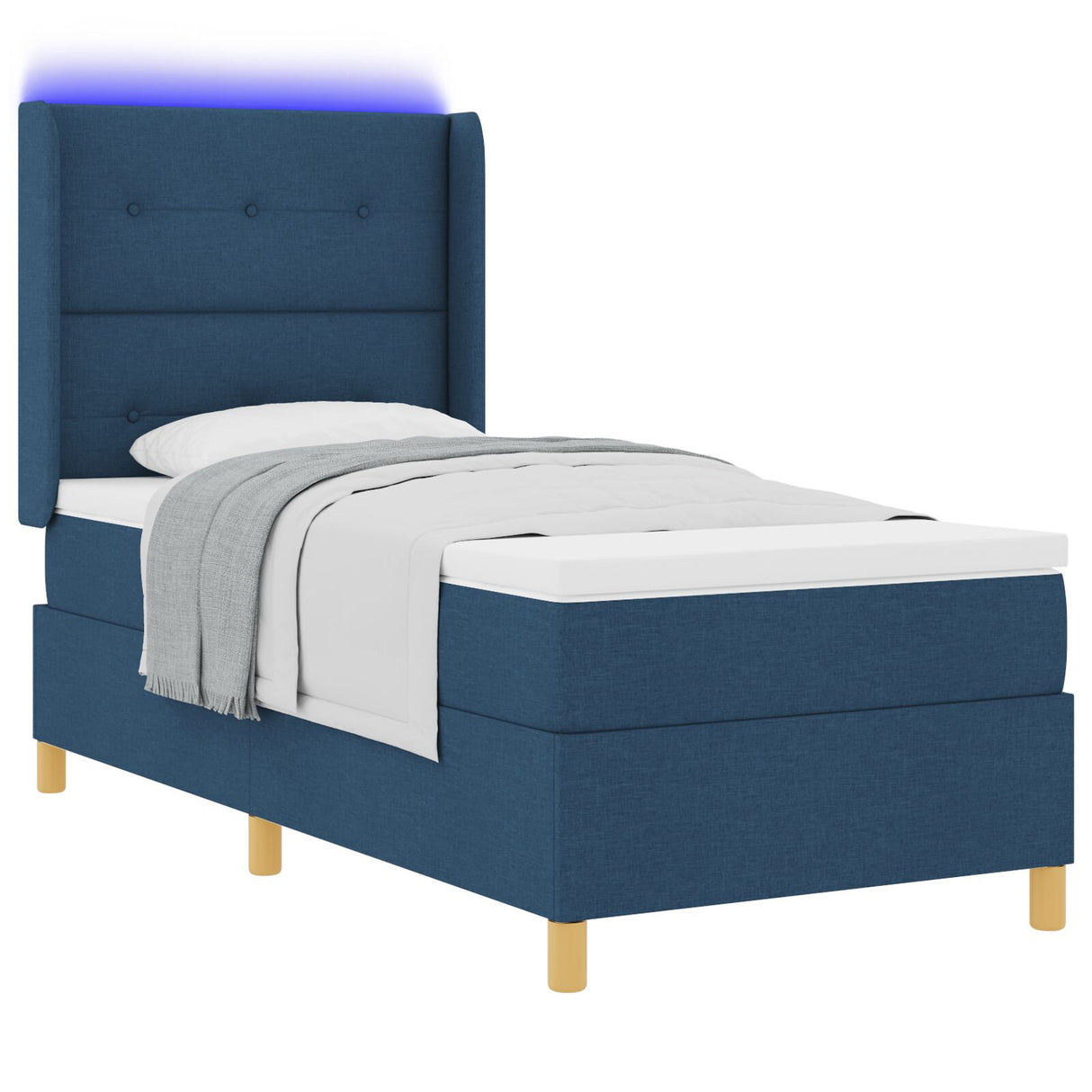 Boxspringbed met Matras Blauw 80x200 cm Stof