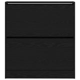 Schoenenkast met Flip Lade Zwart Eiken 80x21x87,5 cm