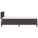 Bedframe met Matras Donkerbruin, Wit Stof 90 x 190 cm Bedframe