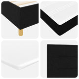 Boxspring Bed met Matras Zwart Eenpersoons Stof