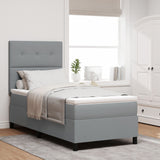 Boxspring Bed met Matras Lichtgrijs 80x200 cm Stof