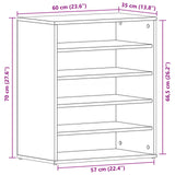 Schoenenkast Zwart Eiken 60x35x70 cm Geengineerd Hout