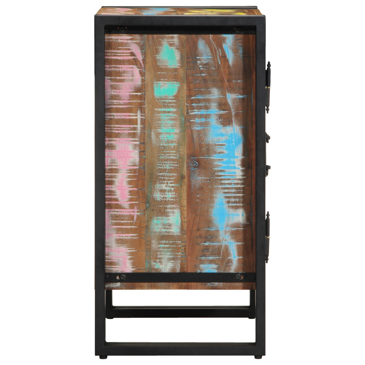 Schoenkast Zwart 30x30x40 cm Massief gerecycled hout en staal