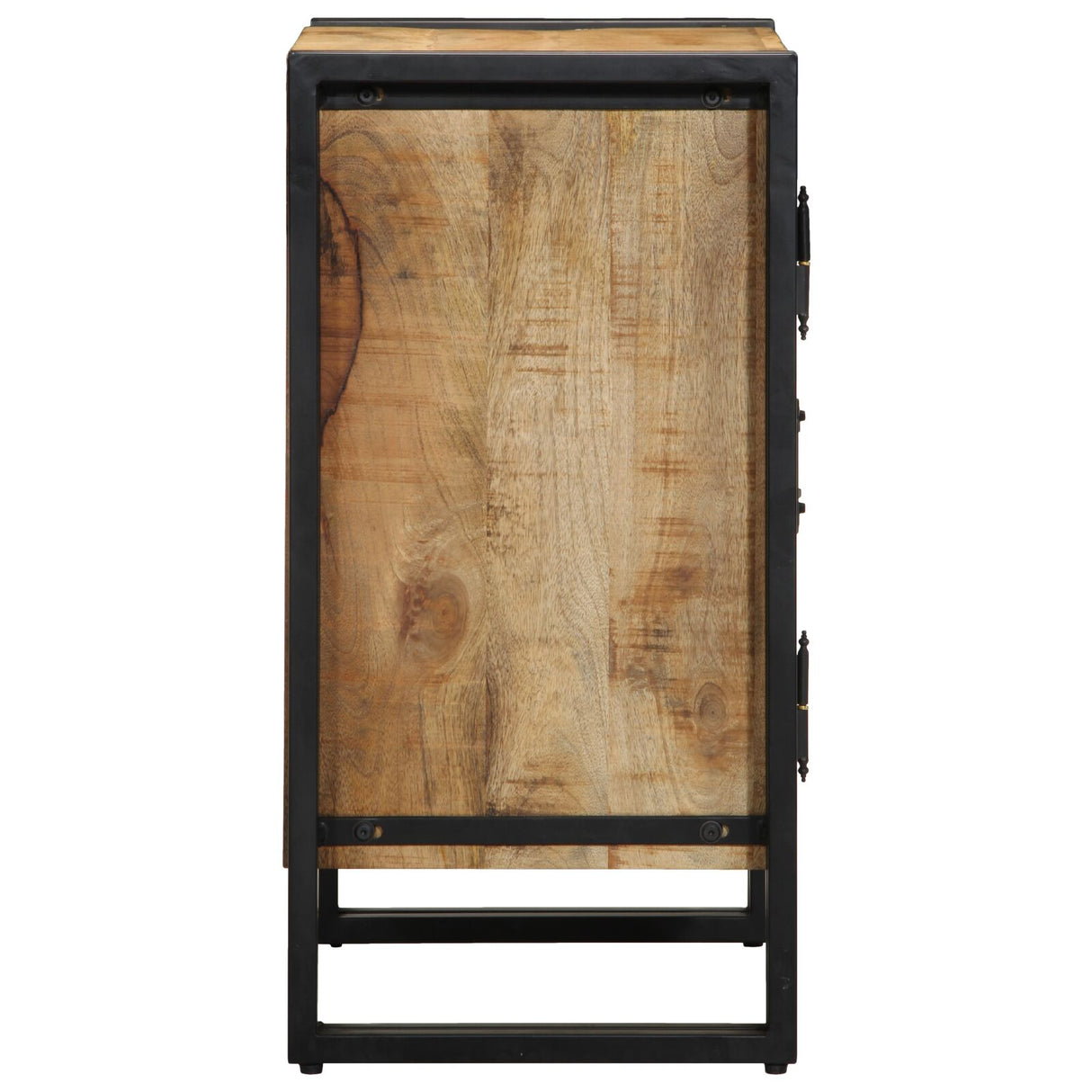 Schoenenkast Zwart 30x30x40 cm Massief Mangohout en Staal