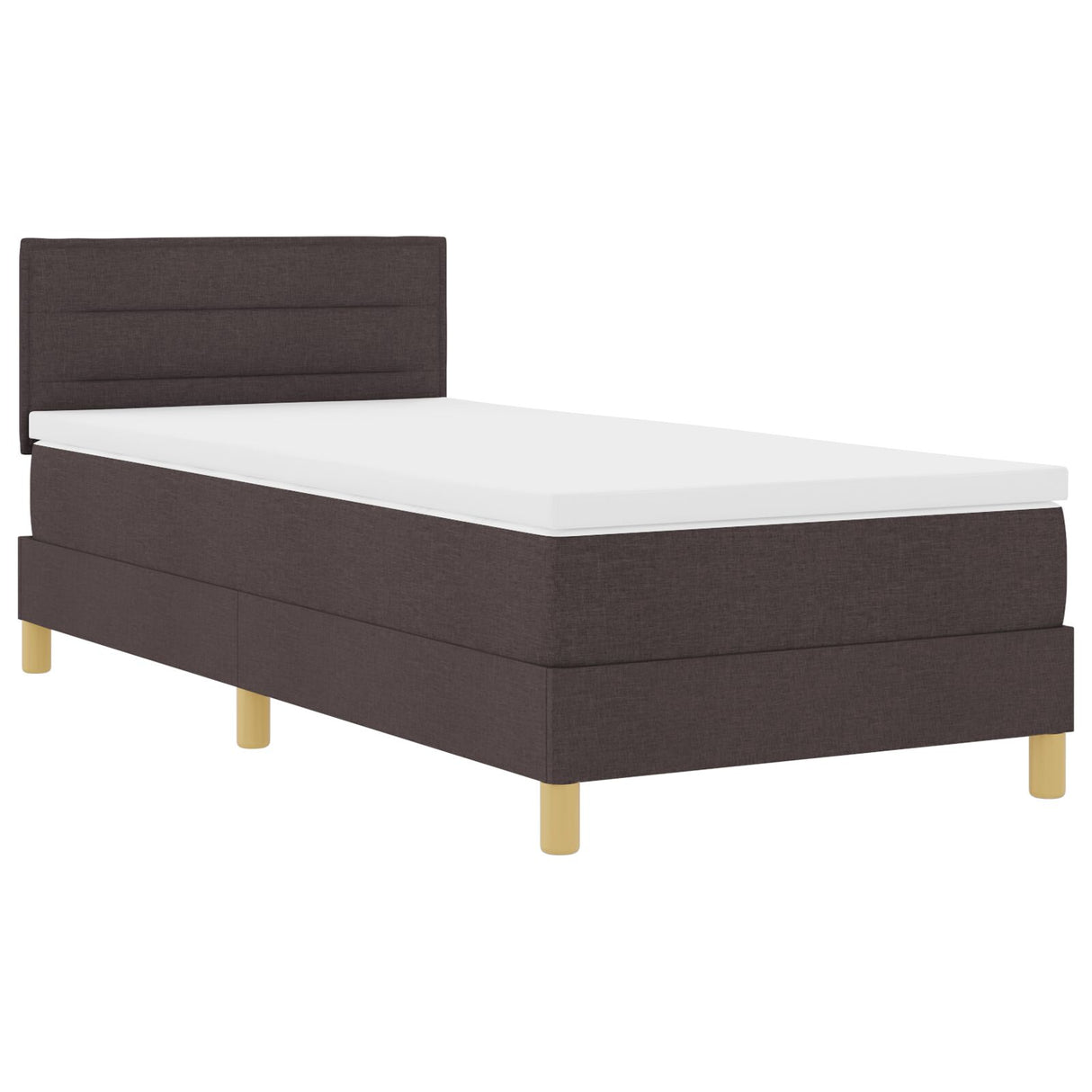 Boxspringbed met Matras & LED Donkerbruin 90x190 cm Stof