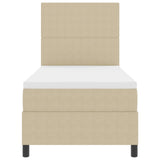 Boxspringbed met matras Lichtbeige 80x200 cm Corduroy stof