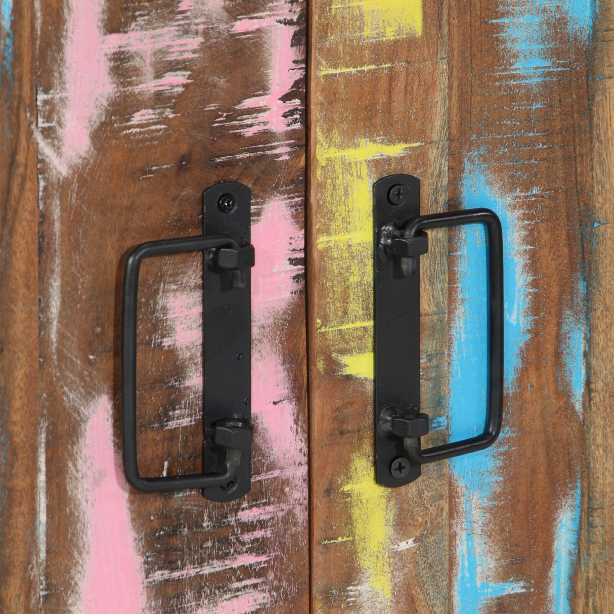 Schoenkast Zwart 30x30x40 cm Massief gerecycled hout en staal